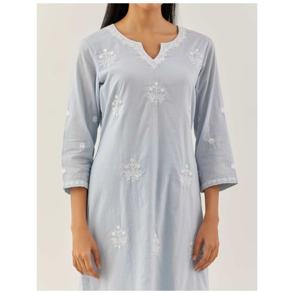 Ikshita Choudhary Blue Kurta (Set of 3)