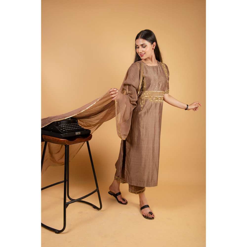 Ikshita Choudhary Brown Kurta (Set of 2)