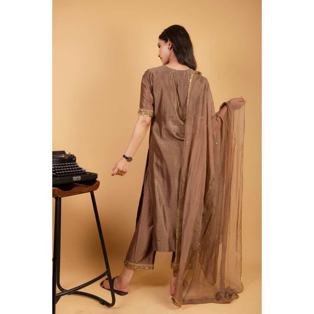 Ikshita Choudhary Brown Kurta (Set of 2)