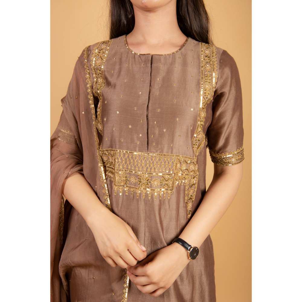 Ikshita Choudhary Brown Kurta (Set of 2)