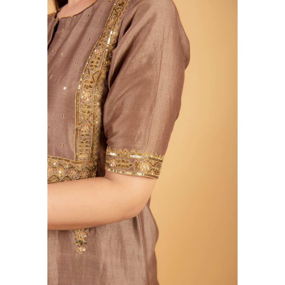 Ikshita Choudhary Brown Kurta (Set of 2)