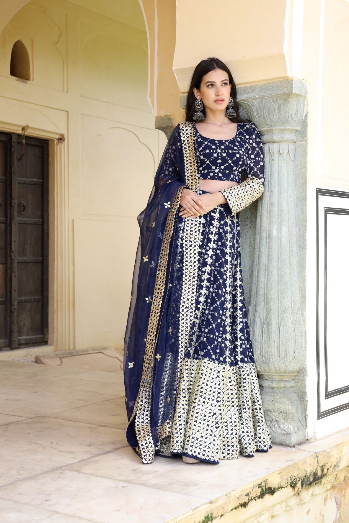 Nanda Blue Lehenga Set