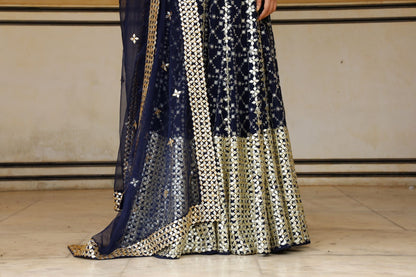 Nanda Blue Lehenga Set