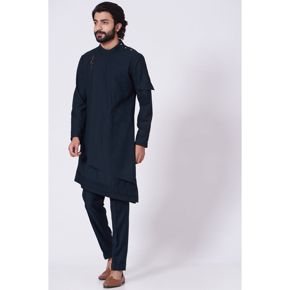 Jatin Malik Hand Embroidered Flap Kurta (Set of 2)