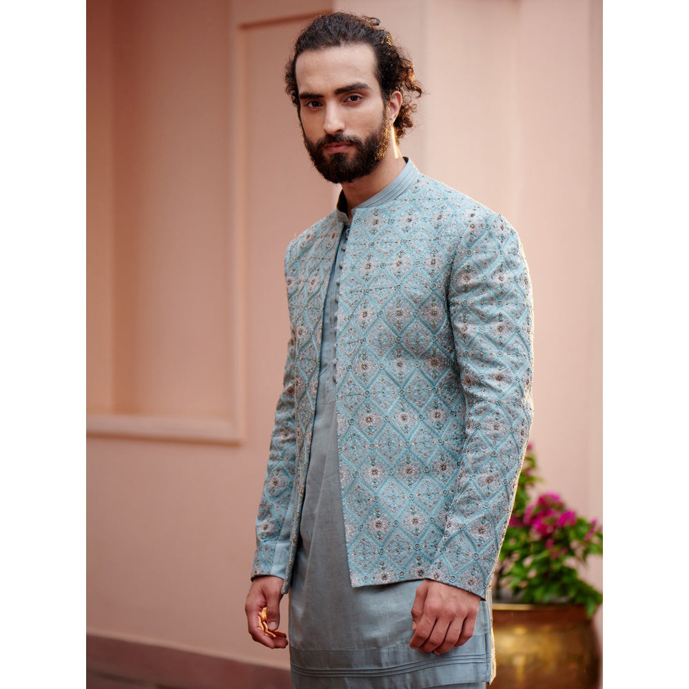 Jatin Malik Chateau Grey Short Jacket (Set of 3)