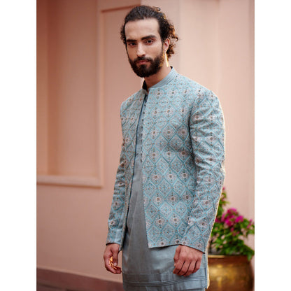 Jatin Malik Chateau Grey Short Jacket (Set of 3)