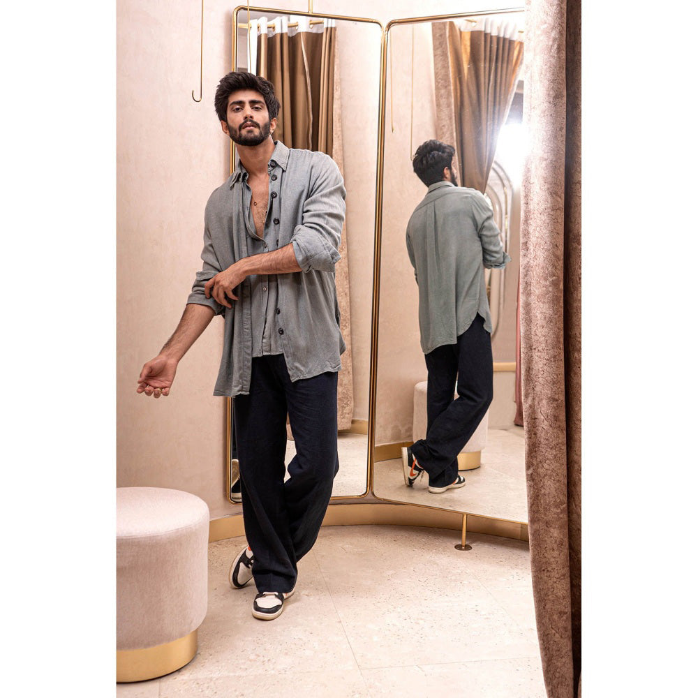 Jatin Malik Chateau Grey Overshirt (Set of 3)