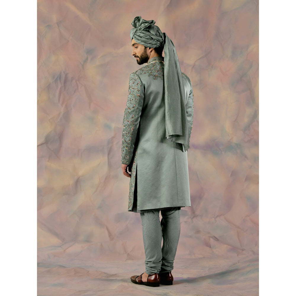 Jatin Malik The Green Saga Sherwani (Set of 4)
