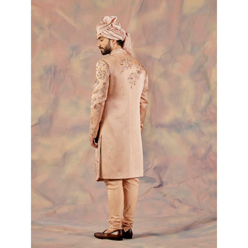 Jatin Malik Gold Sante Sherwani (Set of 5)