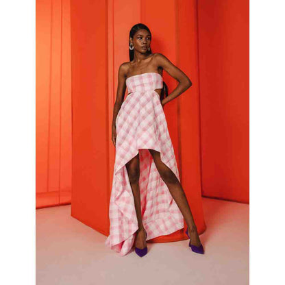 JULY ISSUE Pink Zane Long Dress