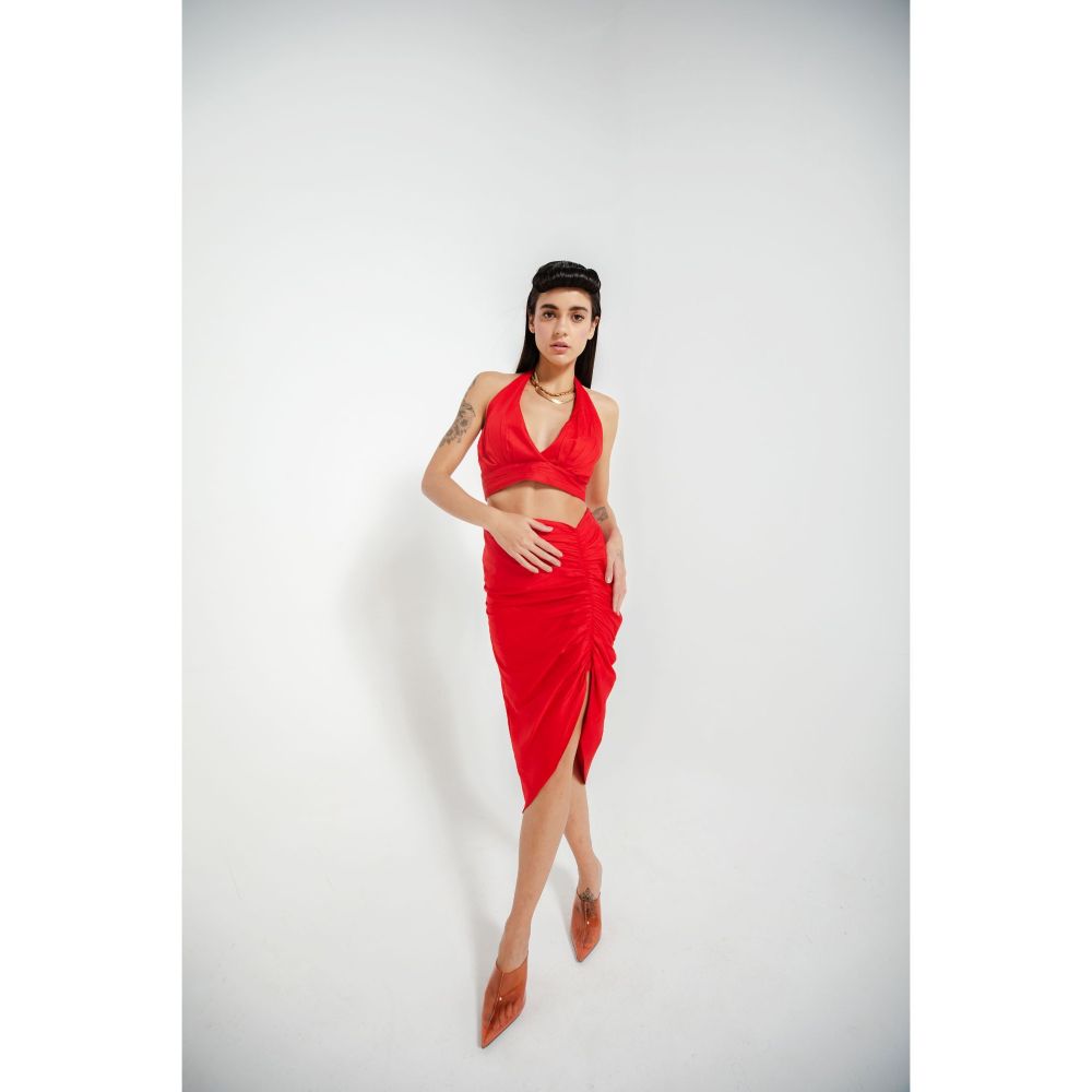 JULY ISSUE Red Adria Co-Ord (Set of 2)