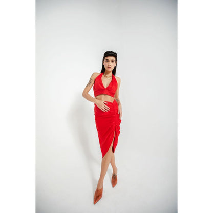 JULY ISSUE Red Adria Co-Ord (Set of 2)