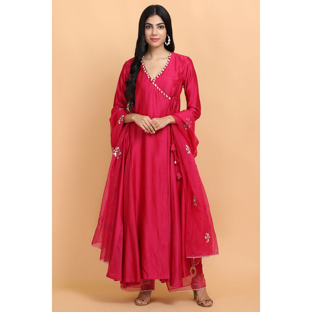 Arpita Sulakshana Pink Angrakha Pant with Dupatta (Set of 3)