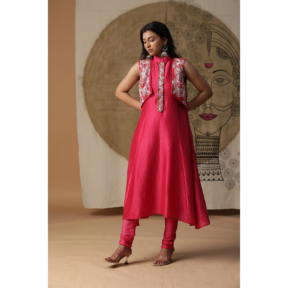 Arpita Sulakshana Red Jacket Kurta (Set of 2)