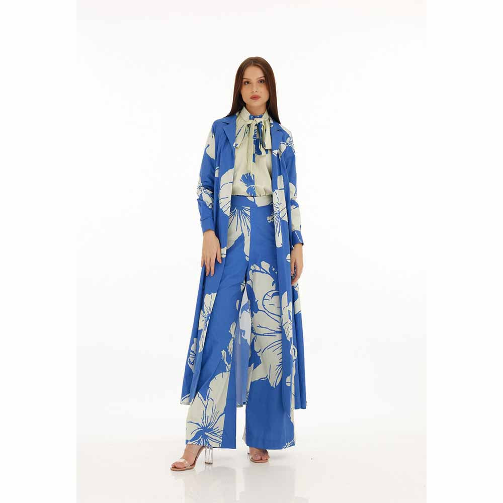 KoAi Blue and White Floral Pants