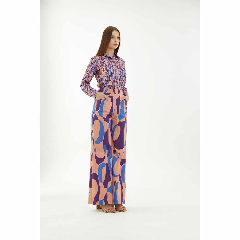 KoAi Blue, Orange and Indigo Shirt
