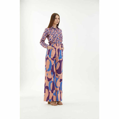 KoAi Blue, Orange and Indigo Pants
