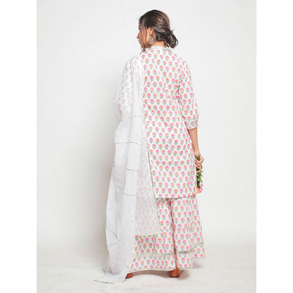 Maison Shefali Guldastan Shwet Sharara (Set of 3)