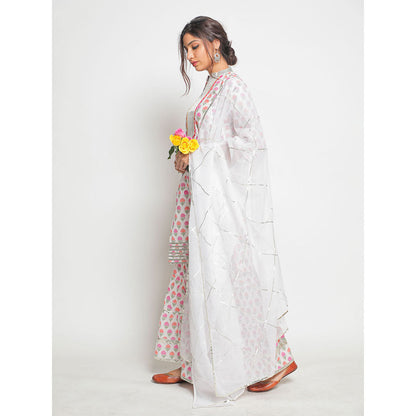 Maison Shefali Guldastan Shwet Sharara (Set of 3)