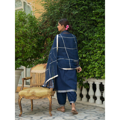 Maison Shefali Neela Gota Work Kurta with Salwar and Dupatta (Set of 3)