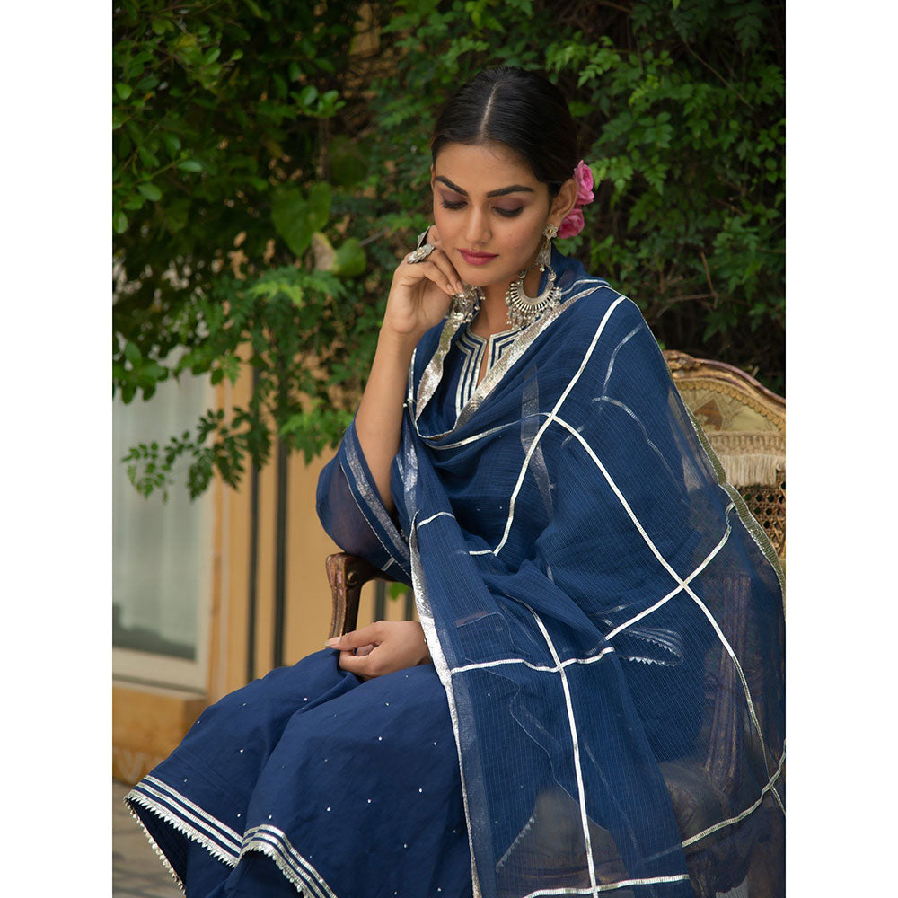 Maison Shefali Neela Gota Work Kurta with Salwar and Dupatta (Set of 3)
