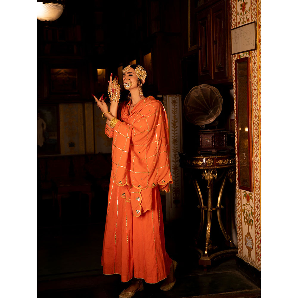Maison Shefali Falak Cotton Kalidaar Farshi Anarkali (Set of 3)