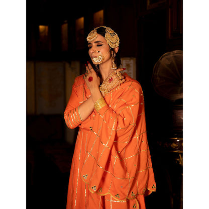 Maison Shefali Falak Cotton Kalidaar Farshi Anarkali (Set of 3)