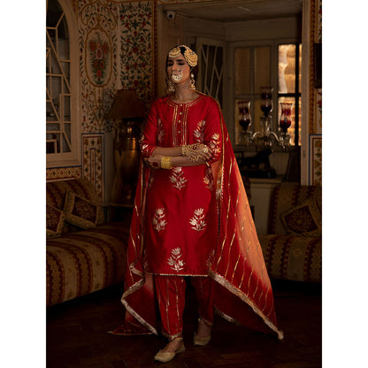 Maison Shefali Ulfat Gulaal Chanderi Silk Kurta Salwar (Set of 3)
