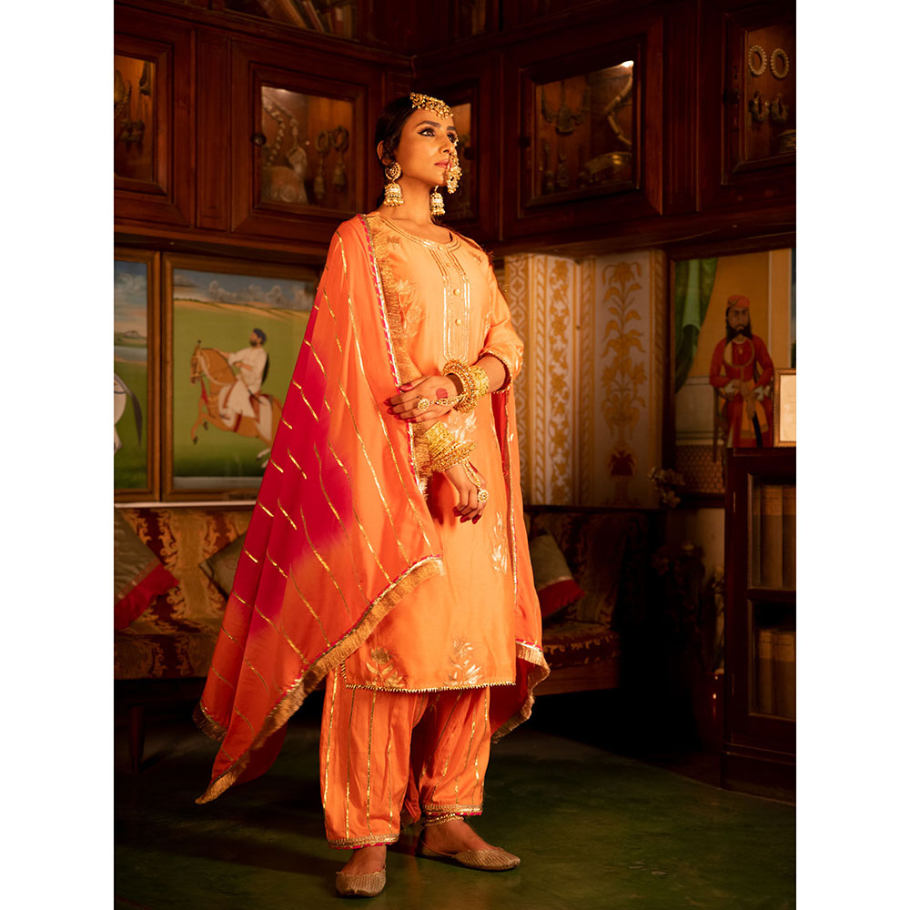 Maison Shefali Ulfat Chanderi Silk Kurta Salwar (Set of 3)
