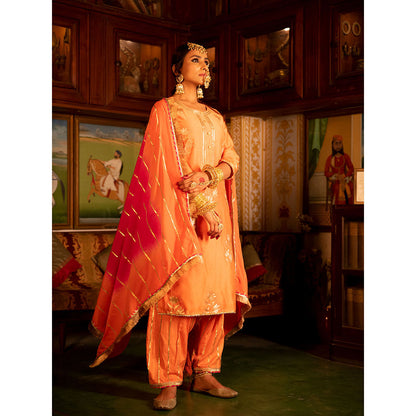 Maison Shefali Ulfat Chanderi Silk Kurta Salwar (Set of 3)