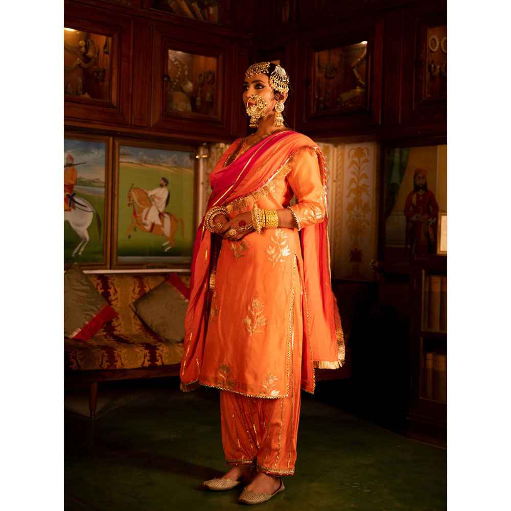Maison Shefali Ulfat Chanderi Silk Kurta Salwar (Set of 3)