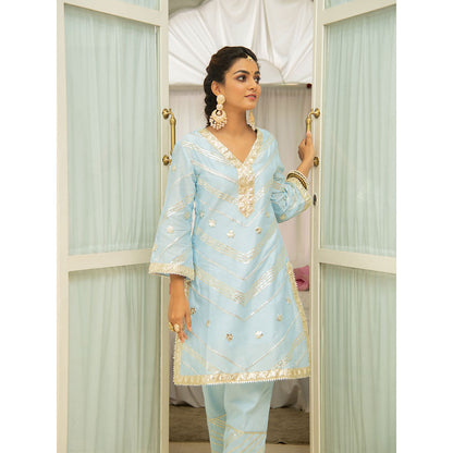Maison Shefali Noor Amber Gota Kurta (Set of 3)