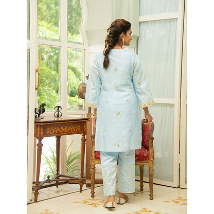 Maison Shefali Noor Amber Gota Kurta (Set of 3)