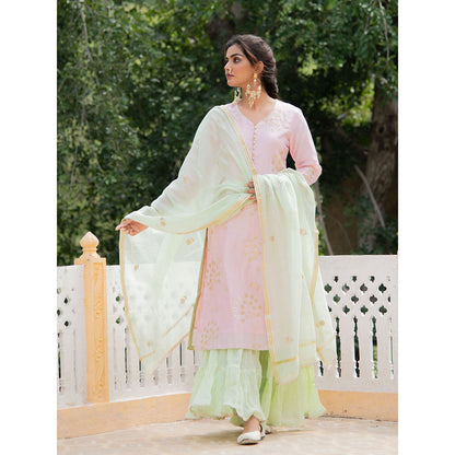 Maison Shefali Noor Harita Gulaab Sharara (Set of 3)