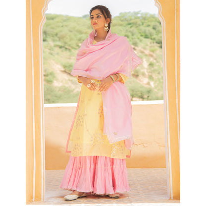 Maison Shefali Noor Haldi Gulaab Sharara (Set of 3)