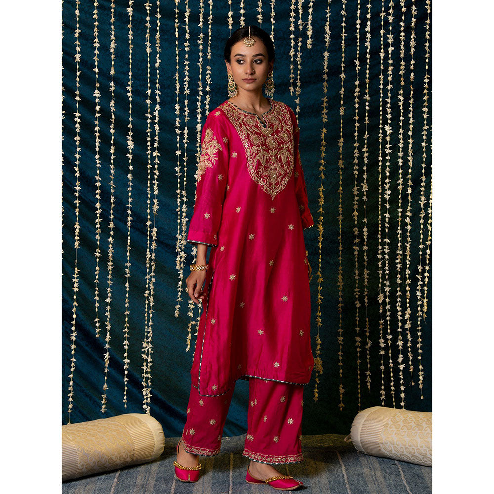 Maison Shefali Gulaab Kurta (Set of 3)