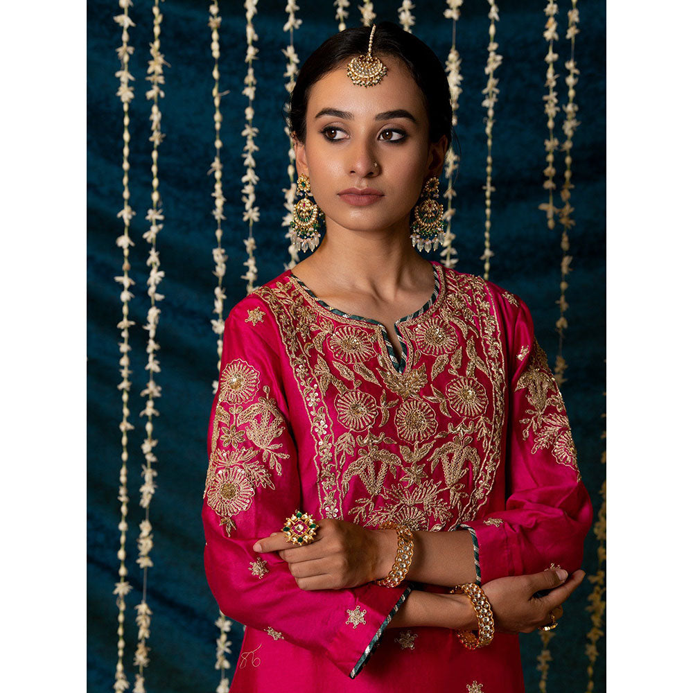Maison Shefali Gulaab Kurta (Set of 3)