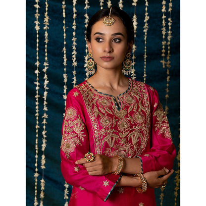 Maison Shefali Gulaab Kurta (Set of 3)