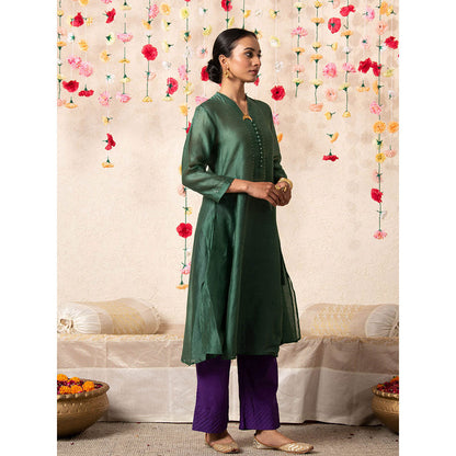 Maison Shefali Sitara Classic Kurta Emerald (Set of 2)