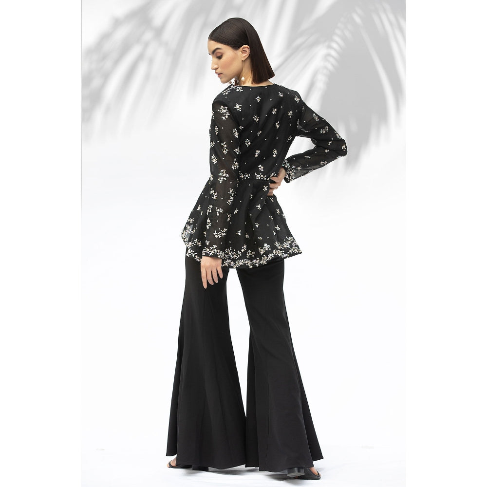 MANDIRA WIRK Black Jacket With Palazzo (Set Of 2)