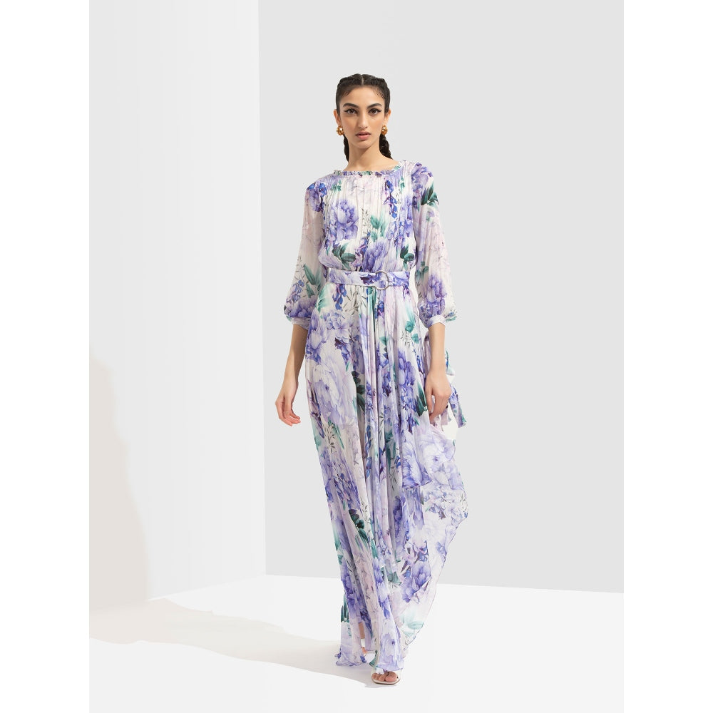 MANDIRA WIRK Ume Printed Dress Blue