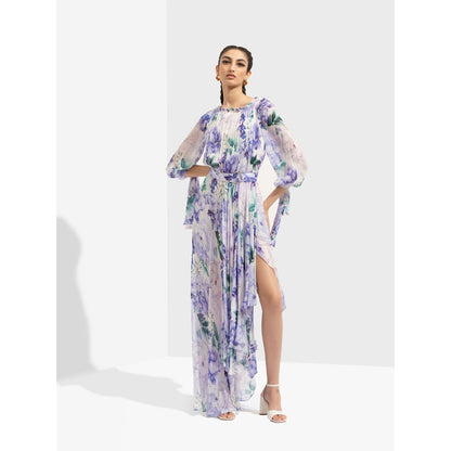 MANDIRA WIRK Ume Printed Dress Blue