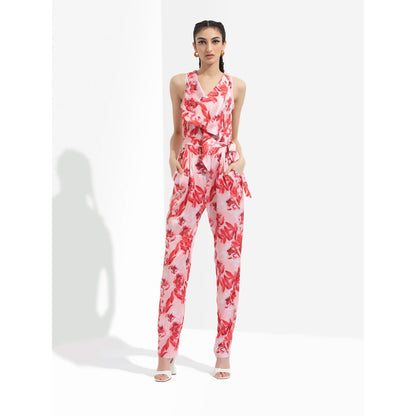 MANDIRA WIRK Mirrai Printed Jumpsuit Pink