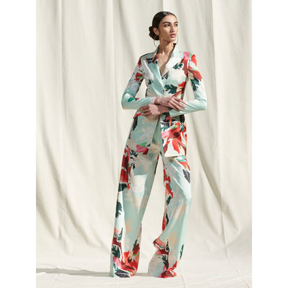 MANDIRA WIRK Printed Pant Suit Green (Set of 2)