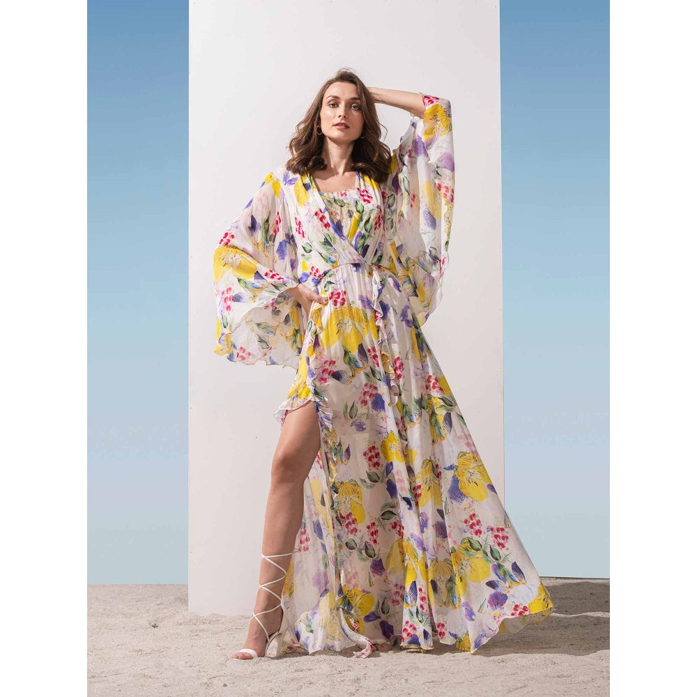 MANDIRA WIRK Long Dress with Round Neckline