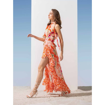 MANDIRA WIRK Waterfall Frill Bottom Dress