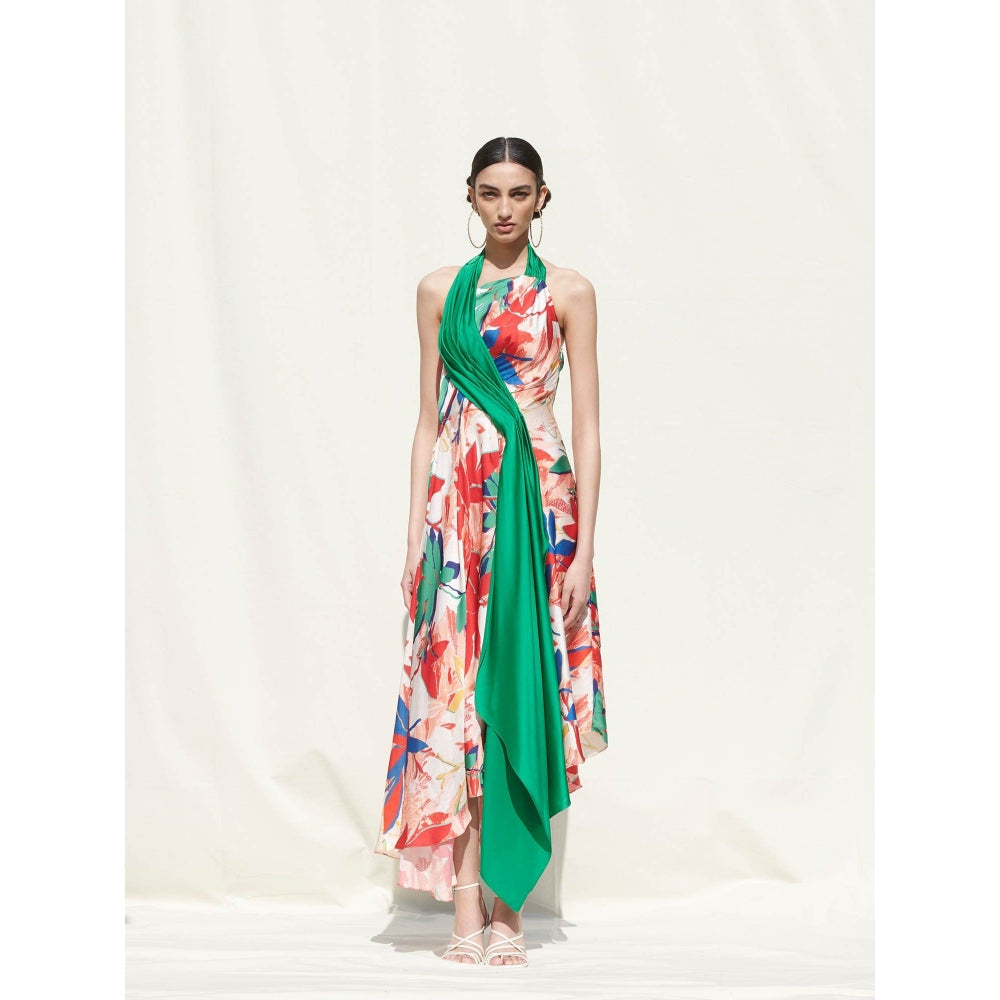 Mandira Wirk Multi-Color Printed Crepe Dress