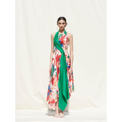 Mandira Wirk Multi-Color Printed Crepe Dress