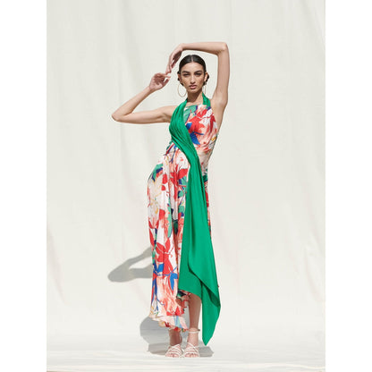 Mandira Wirk Multi-Color Printed Crepe Dress