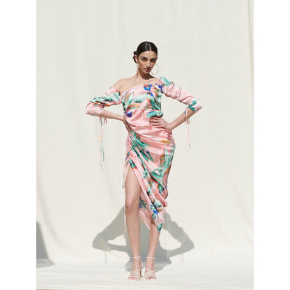 Mandira Wirk Multi-Color Printed Crepe Dress